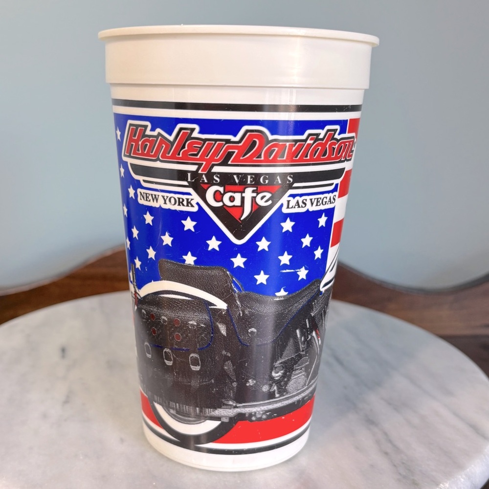 Harley Davidson New York/Las Vegas Cafe Plastic Souvenir 24oz Cup
